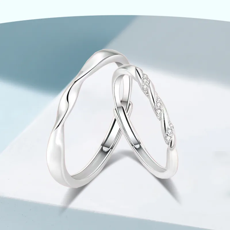 Love Jewelry Sterling Silver Rings Unisex-5
