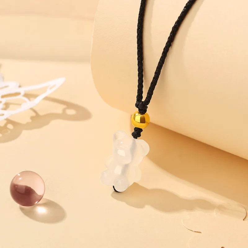 Love Jewelry Chalcedony Jade Necklaces Unisex-1