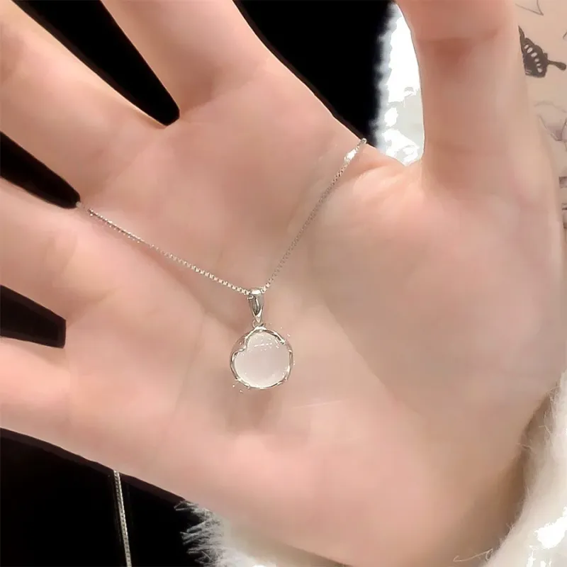 Love Jewelry Natural Chalcedony Jade Necklaces Women's-3