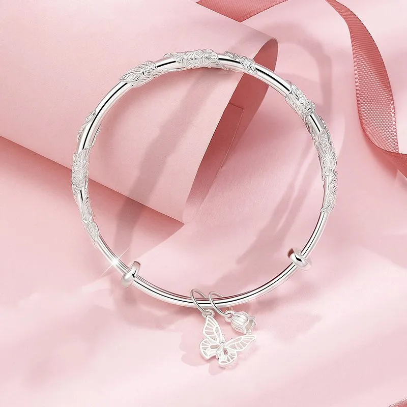 Love Jewelry S999 Fine Silver Sterling Silver Bracelets Women's-5