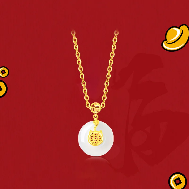 Love Jewelry Chalcedony Jade Necklaces Unisex-3