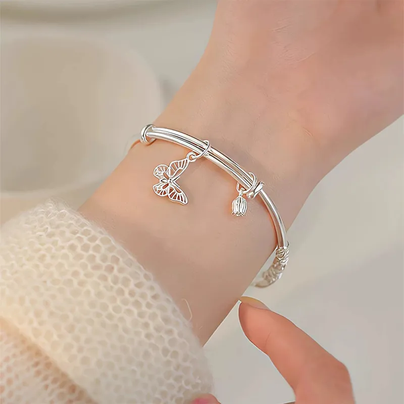 Love Jewelry S999 Fine Silver Sterling Silver Bracelets Women's-2
