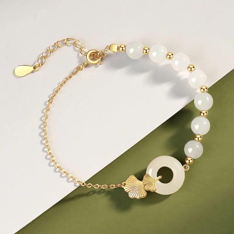 U＇VE Hetian Jade Bracelets Women's White Jade-3