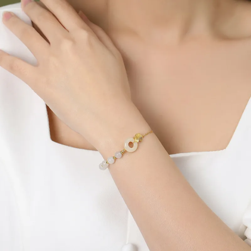 U＇VE Hetian Jade Bracelets Women's White Jade-4