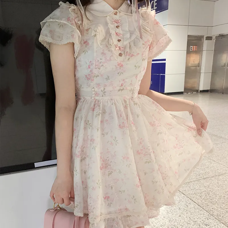 LALAJK Short Sleeved Dress Women's Pink-3