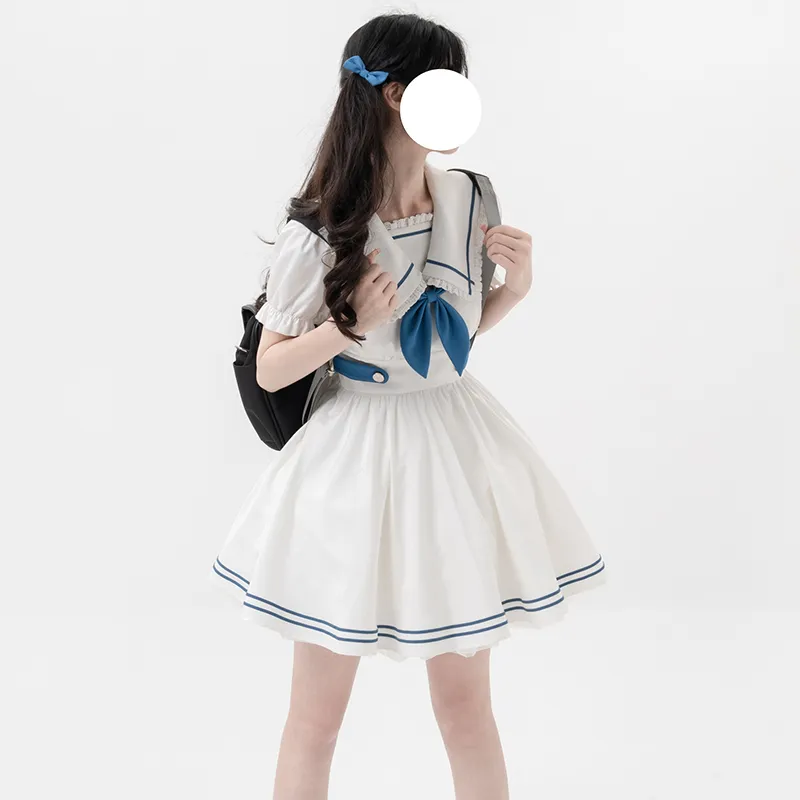 LALAJK Short Sleeved Dress Women's White-2