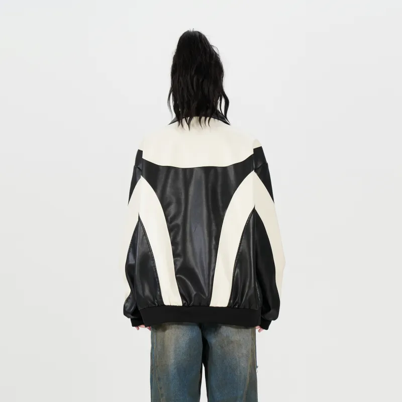 JEANSWEST CLUB Leather Jacket Unisex White Gold-4