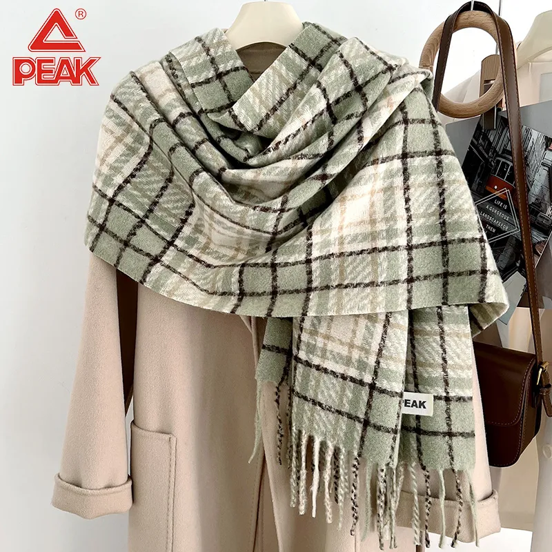 PEAK Polyester Knit Scarves Unisex Dark Green-6