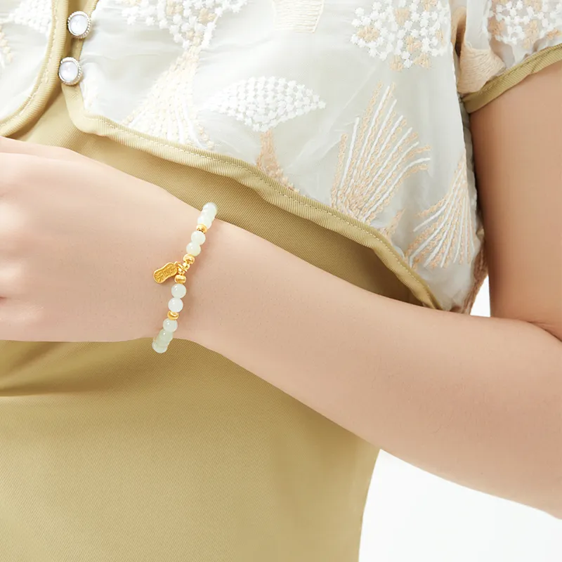 MAMADESHOUHU Hetian Jade Bracelets Pale Greenish White Jade Women's-6