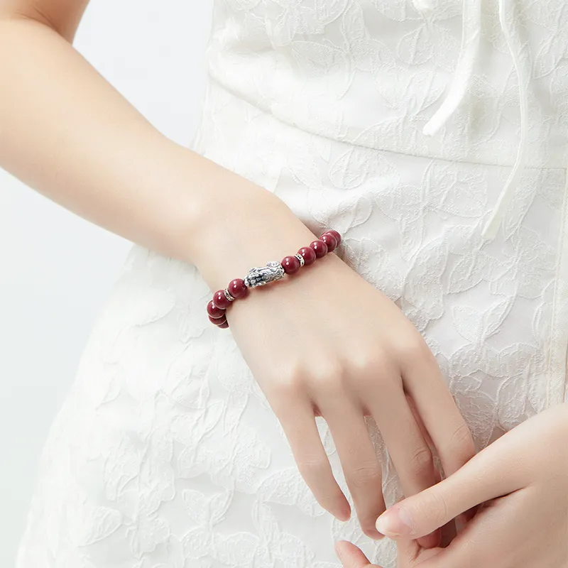 MAMADESHOUHU Reconstructed Cinnabar Bracelets Women's-4