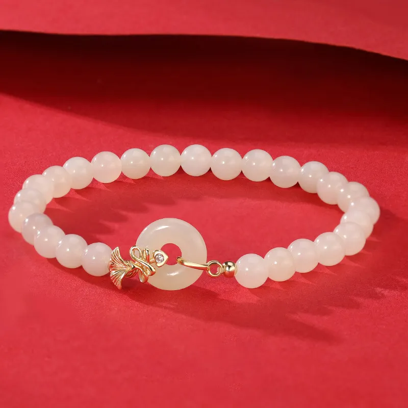 MAMADESHOUHU Hetian Jade Bracelets Pale Greenish White Jade Women's-2