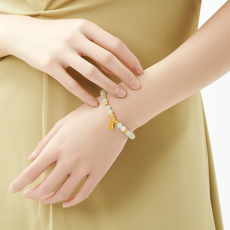 MAMADESHOUHU Hetian Jade Bracelets Pale Greenish White Jade Women's-5