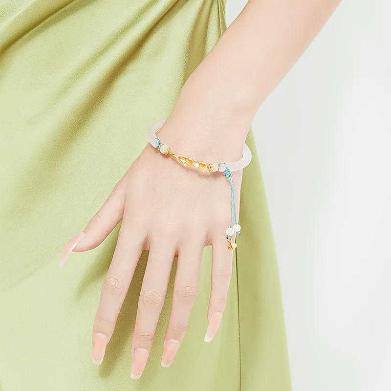 MAMADESHOUHU Chalcedony Jade Bangles Women's-5