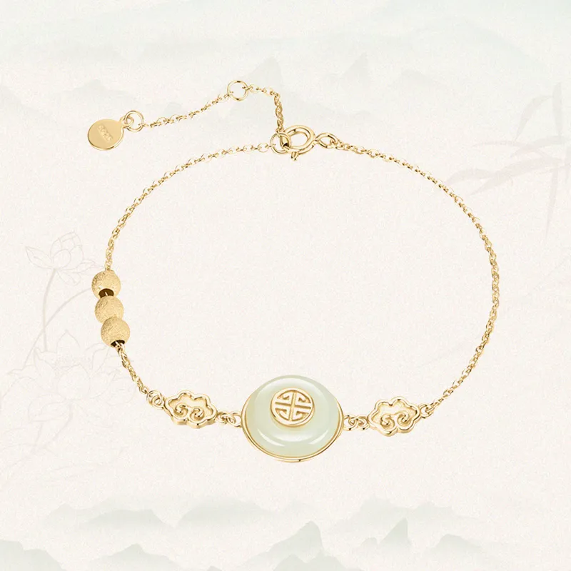 MAMADESHOUHU Hetian Jade Bracelets Pale Greenish White Jade Women's-9