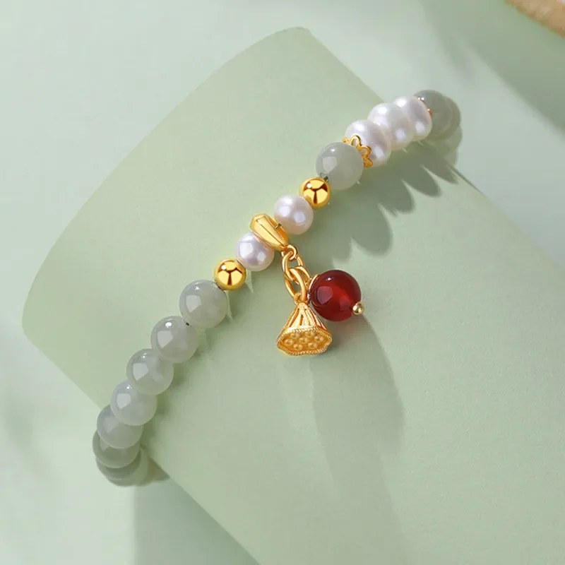 MAMADESHOUHU Hetian Jade Bracelets Pale Greenish White Jade Women's-9