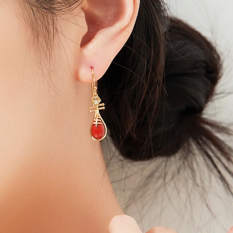 MAMADESHOUHU Agate Jade Earrings Women's-8