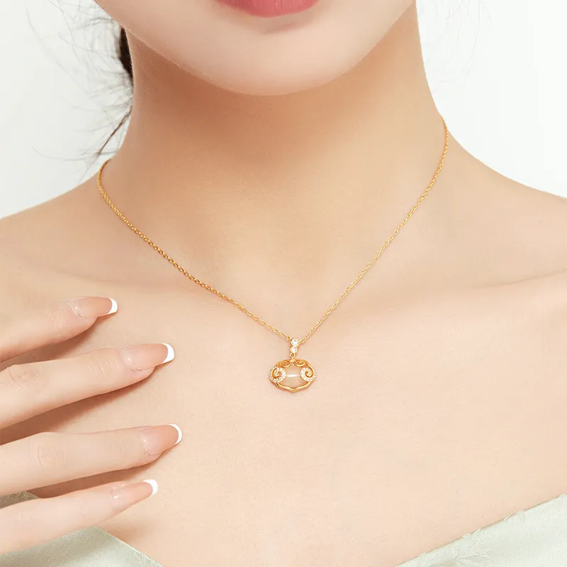 MAMADESHOUHU Chalcedony Jade Necklaces Women's-5