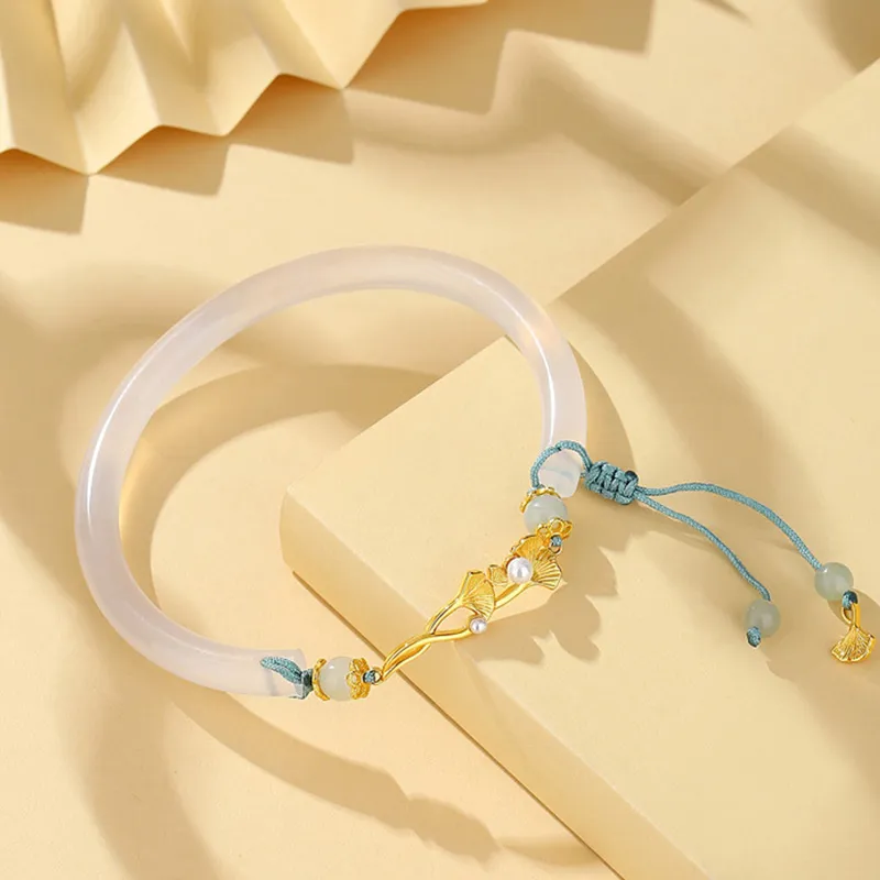 MAMADESHOUHU Chalcedony Jade Bangles Women's-9