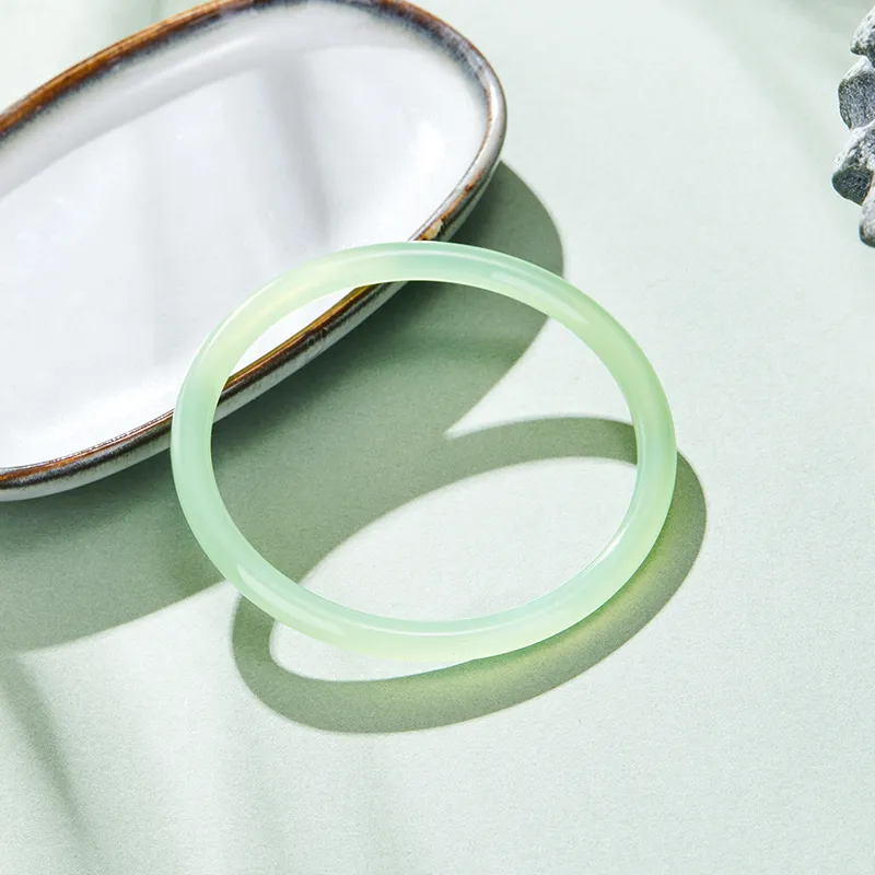 MAMADESHOUHU Chalcedony Elegance Brightening Elegant Jade Bangle Women's-4