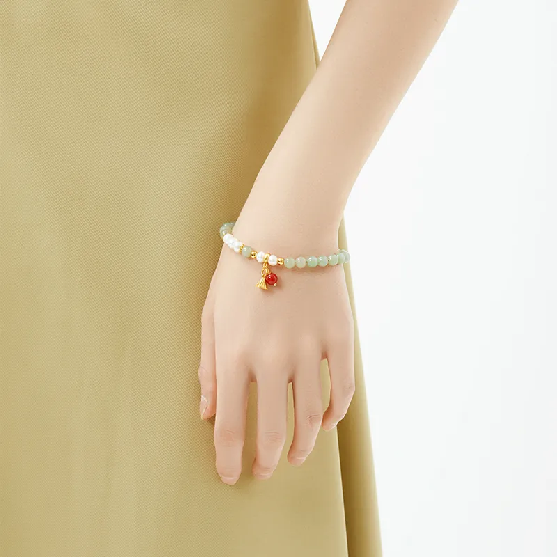 MAMADESHOUHU Hetian Jade Bracelets Pale Greenish White Jade Women's-4