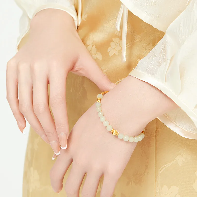 MAMADESHOUHU Hetian Jade Bracelets Pale Greenish White Jade Women's-6