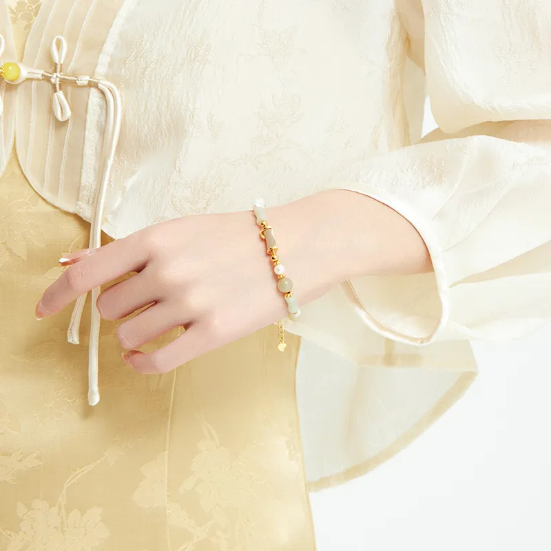 MAMADESHOUHU Hetian Jade Bracelets Pale Greenish White Jade Women's-6