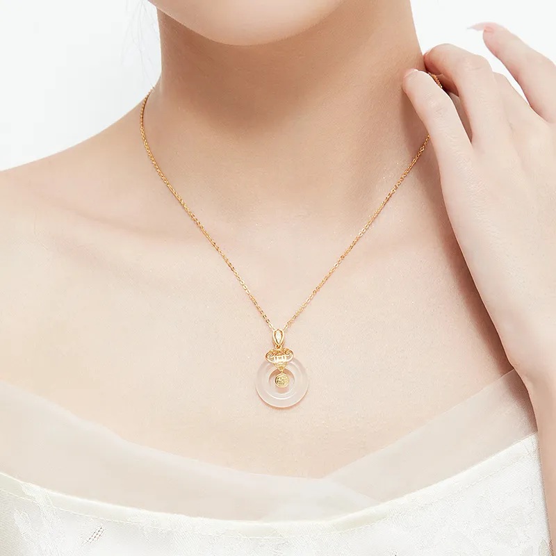 MAMADESHOUHU Chalcedony Jade Necklaces Women's-5