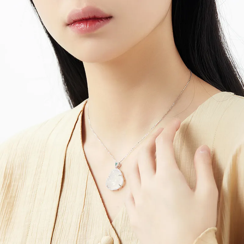 MAMADESHOUHU Chalcedony Jade Necklaces Women's-7