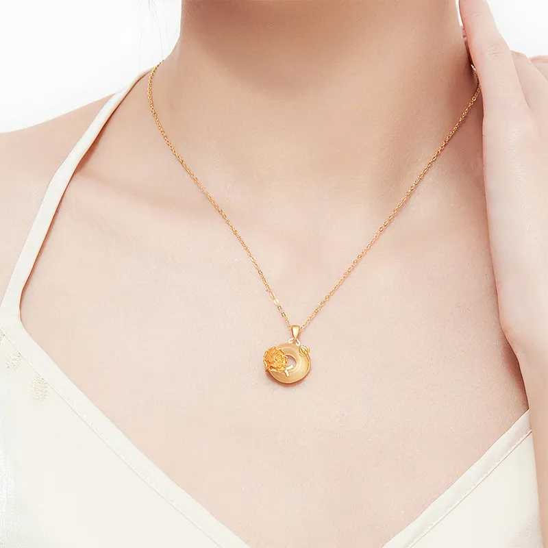 MAMADESHOUHU Chalcedony Jade Necklaces Women's-103