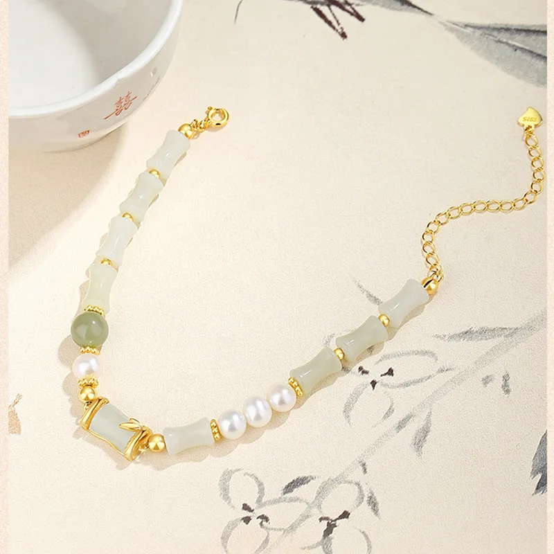 MAMADESHOUHU Hetian Jade Bracelets Pale Greenish White Jade Women's-10