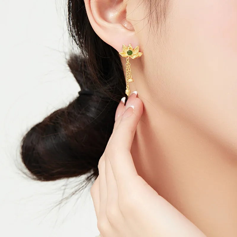 MAMADESHOUHU Hetian Jade Earrings Jasper Women's-7