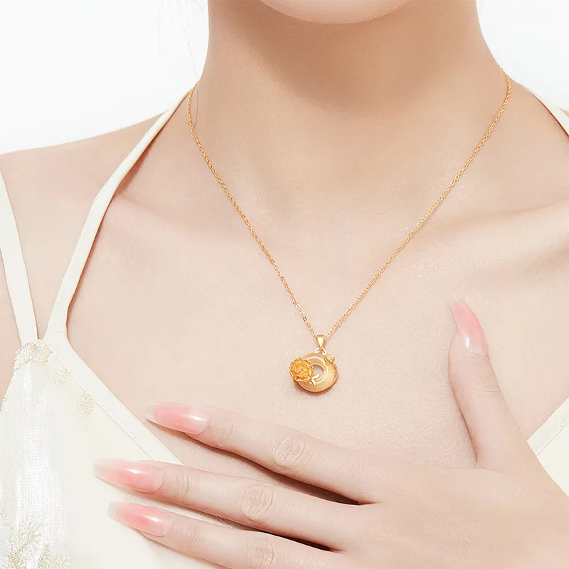 MAMADESHOUHU Chalcedony Jade Necklaces Women's-106