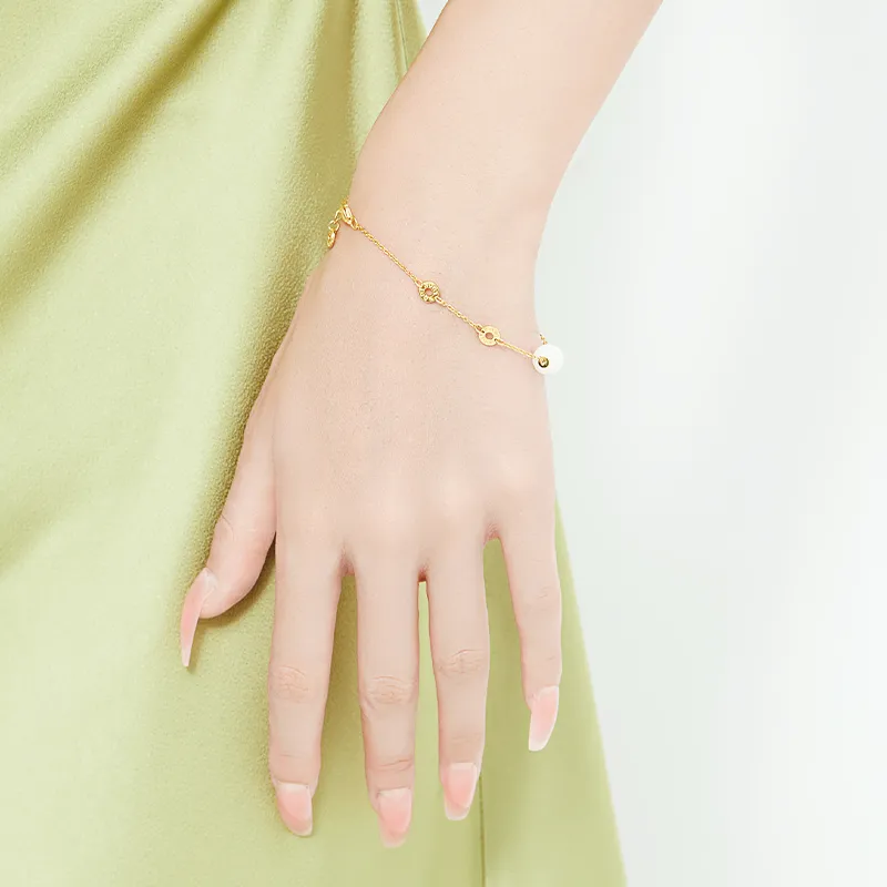 MAMADESHOUHU Bracelets Pale Greenish White Jade Women's-5