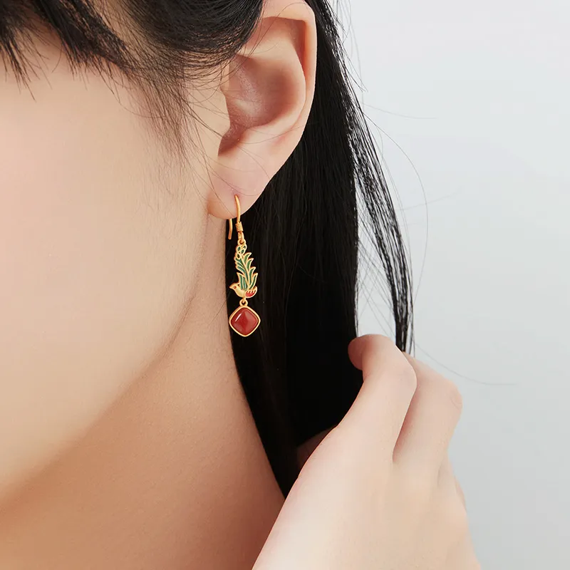 MAMADESHOUHU Agate Jade Earrings Women's-8