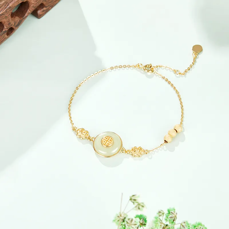MAMADESHOUHU Hetian Jade Bracelets Pale Greenish White Jade Women's-7