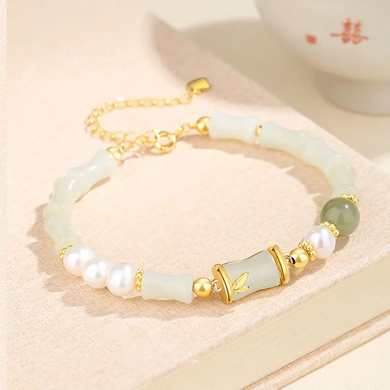 MAMADESHOUHU Hetian Jade Bracelets Pale Greenish White Jade Women's-9