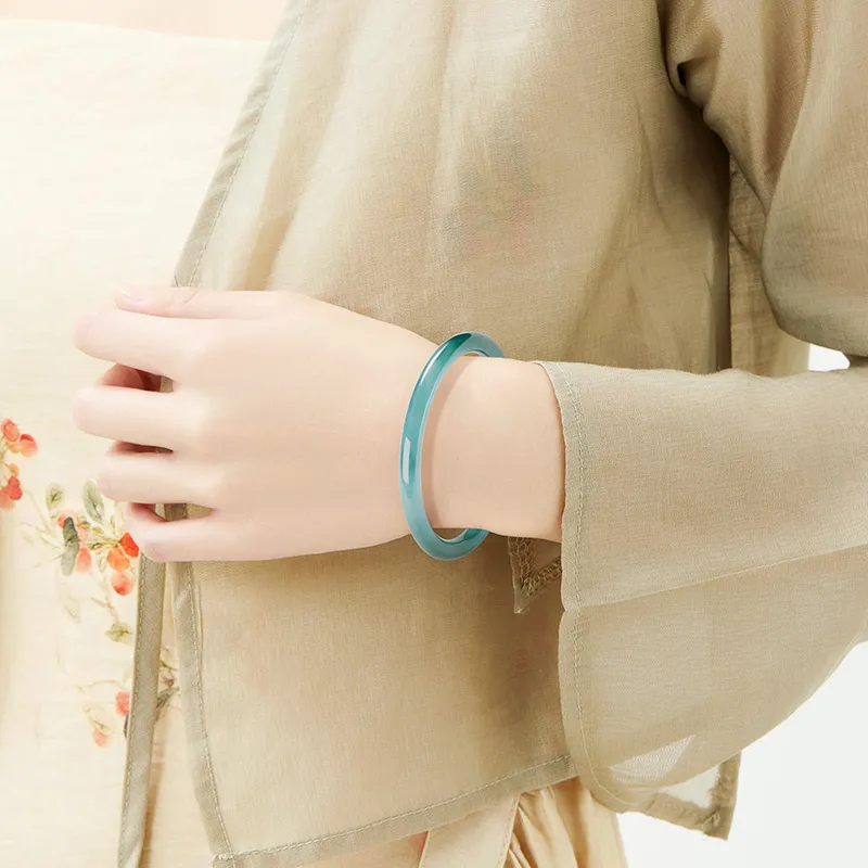 MAMADESHOUHU Glutinous Jade Bangles Women's-4