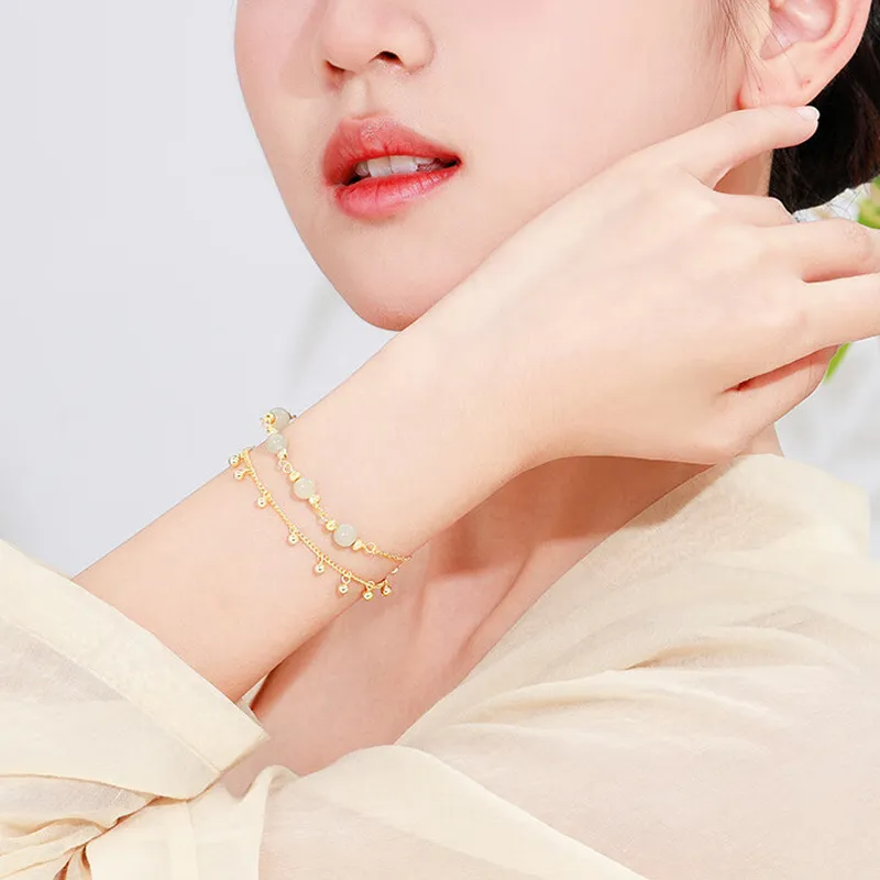 MAMADESHOUHU Hetian Jade Bracelets Pale Greenish White Jade Women's-6