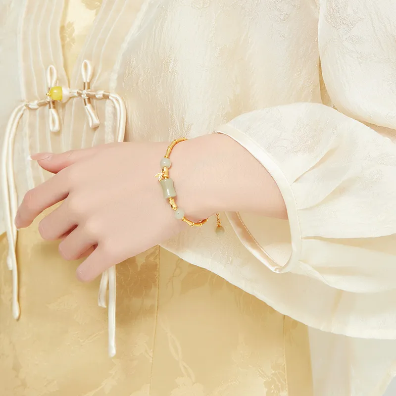 MAMADESHOUHU Hetian Jade Bracelets Pale Greenish White Jade Women's-4