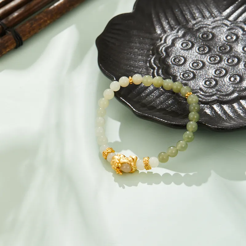 MAMADESHOUHU Hetian Jade Bracelets Pale Greenish White Jade Women's-9