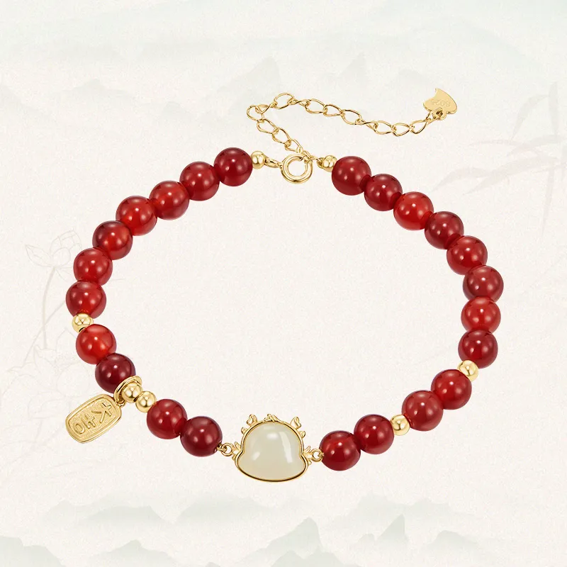 MAMADESHOUHU Agate Bracelet Pale Greenish White Jade Women's-10