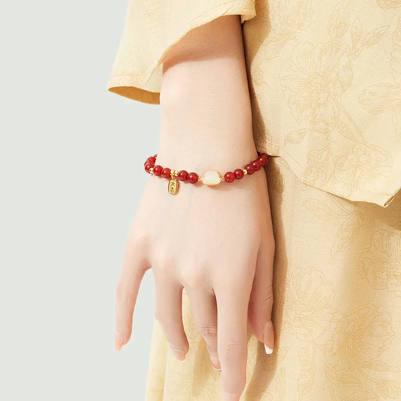 MAMADESHOUHU Agate Bracelet Pale Greenish White Jade Women's-5