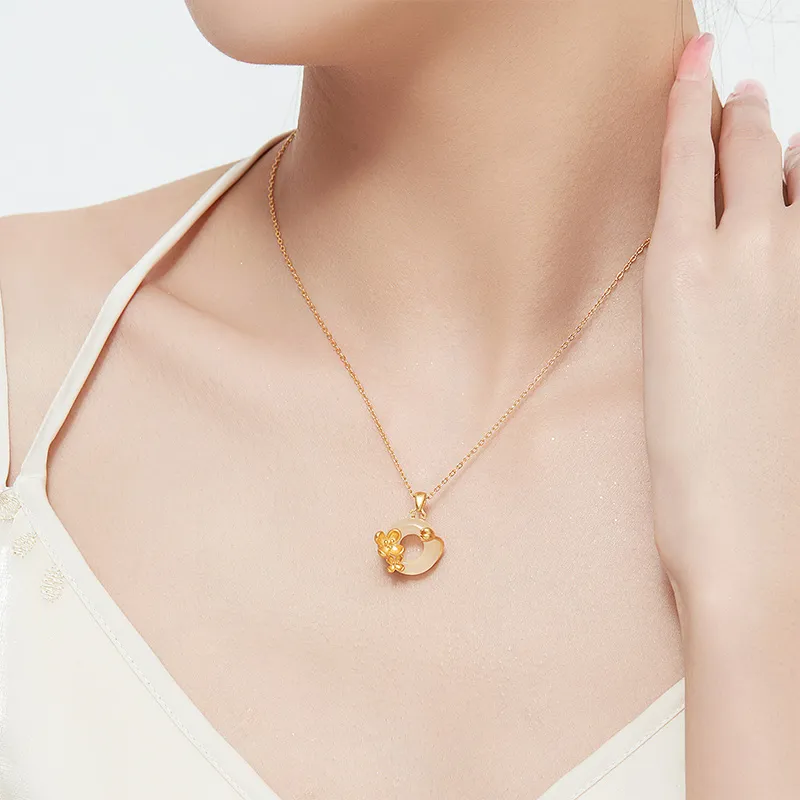 MAMADESHOUHU Chalcedony Jade Necklaces Women's-82