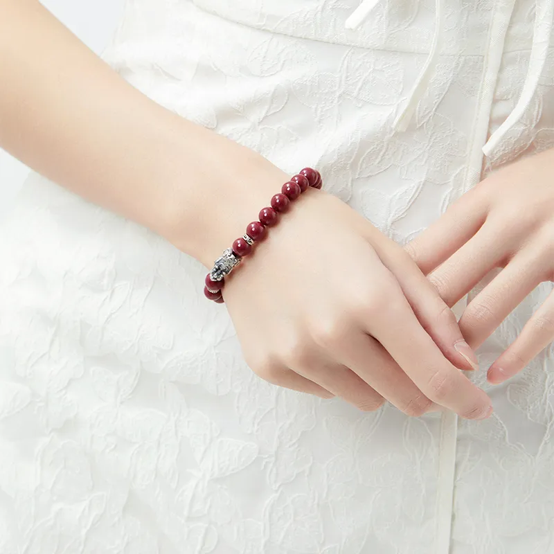 MAMADESHOUHU Reconstructed Cinnabar Bracelets Women's-7