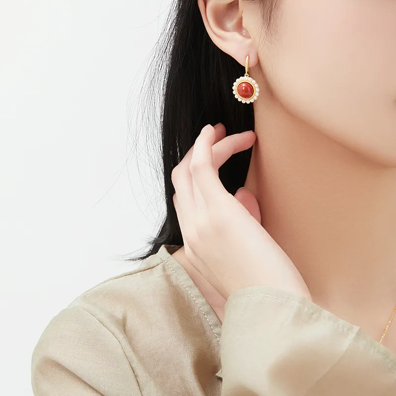 MAMADESHOUHU Agate Jade Earrings Women's-8