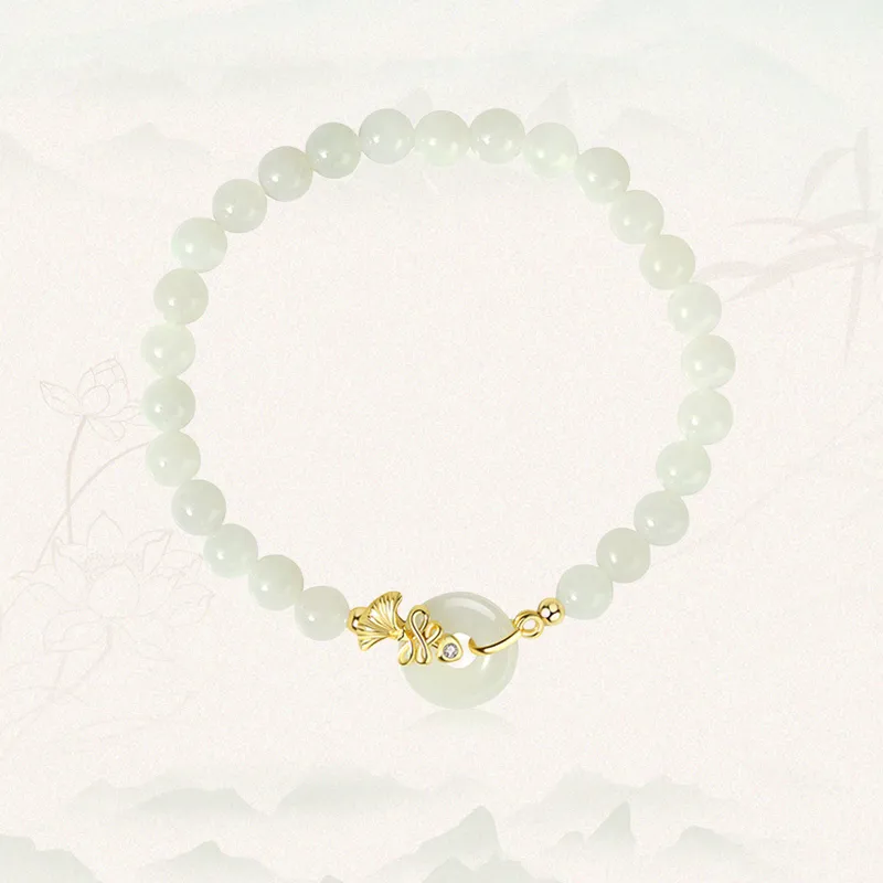 MAMADESHOUHU Hetian Jade Bracelets Pale Greenish White Jade Women's-4
