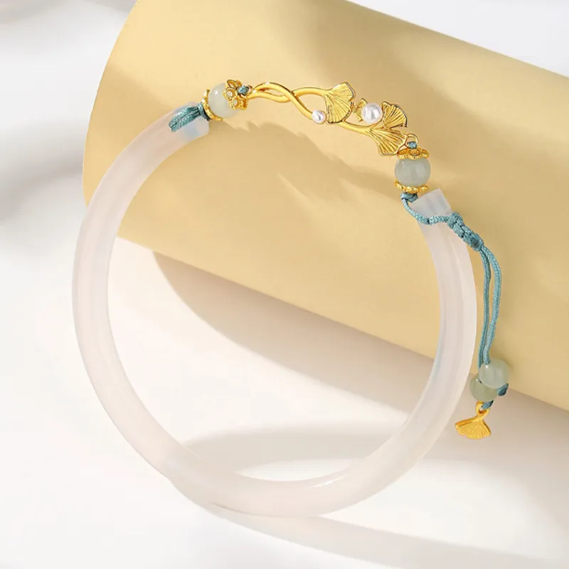MAMADESHOUHU Chalcedony Jade Bangles Women's-8