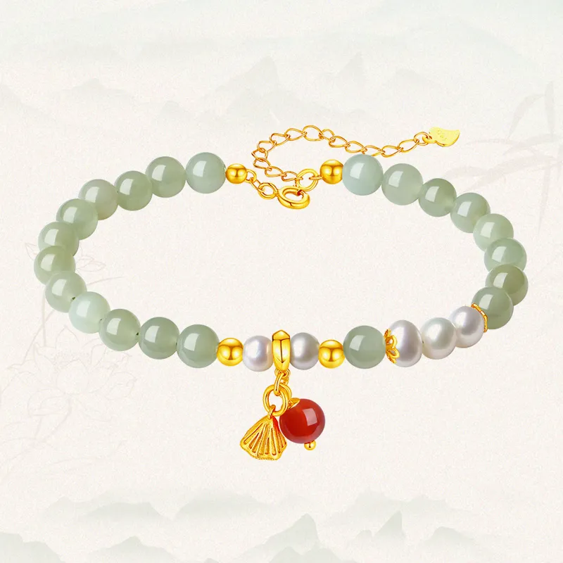 MAMADESHOUHU Hetian Jade Bracelets Pale Greenish White Jade Women's-10