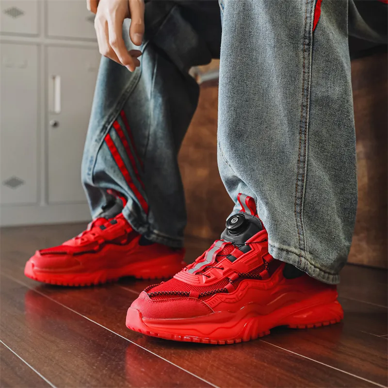 KYMOOU Cushioned Slip Resistant Breathable Low Top Chunky Sneakers Men's-5