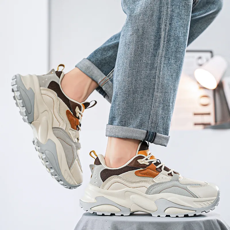 KYMOOU Cushioning Height Increasing Wear-Resistant Slip-Resistant Low-Top Chunky Sneakers Unisex-7